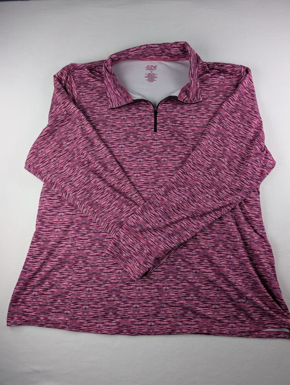 Zone Pro Women’s 3X Pink Space Dye Quarter-Zip Activewear Pullover